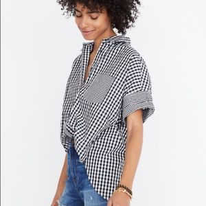 Madewell Gingham Play Button Down Shirt
